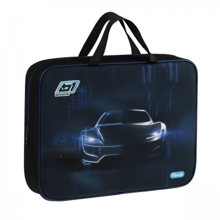 Папка текстильная с ручками 1 отделение, А4 Först &quot;Extra Power&quot;, 350*265*80мм, текстиль, на молнии 379303 FT-FB-A40517