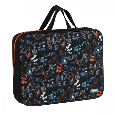 Папка текстильная с ручками 1 отделение, А4 Först &quot;Flawless Victory&quot;, 350*265*80мм, текстиль, на молнии 379301 FT-FB-A40526