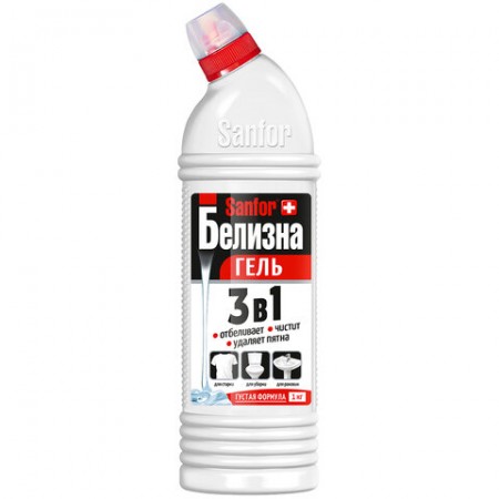 Средство для отбеливания и чистки тканей 1 кг, &quot;Белизна&quot; SANFOR 3 в 1 (Санфор 3 в 1), гель, 2730 601949
