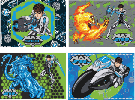 Раскраска водная &quot;Max Steel&quot;, А3, пластик, (ассорти) и губка 85606