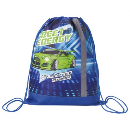 Сумка для обуви ЮНЛАНДИЯ, светоотражающая полоса, 46х36 см, &quot;Street energy&quot;, 270189