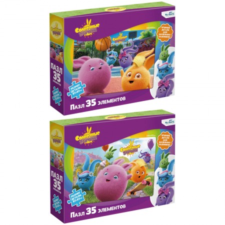 Пазл 35 эл. гигант Origami &quot;Солнечные зайчики. Всего и побольше!/Время играть!&quot;, ассорти 335638/6546/6547