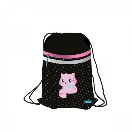 Мешок для обуви 1 отделение Först &quot;Kitty-sweety&quot;, 350*460мм, вентиляционная сеточка, светоотражающая лента, карман на молнии351312   FT-MS-020314