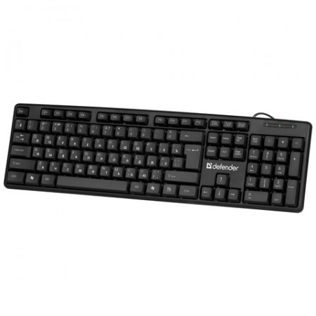 Клавиатура проводная DEFENDER Element HB-520, USB, 104 клавиши + 3 дополнительные клавиши, черная, 45522  511790