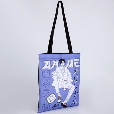 Сумка шоппер &quot;Аниме&quot; 33*0,5*40, отд без молнии, без подклада, черная 9298427