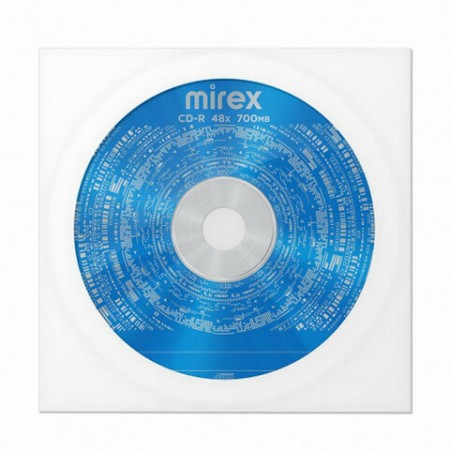 Диск CD-R MIREX, 700 Мб, 48x, бумажный конверт, 1 штука, UL120051A8C 514021