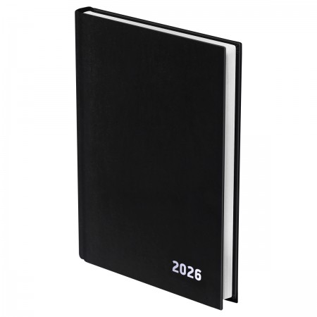 Ежедневник датированный 2026г., А5, 168л., бумвинил, BG, черный  381302 ЕД5тБВ_09842