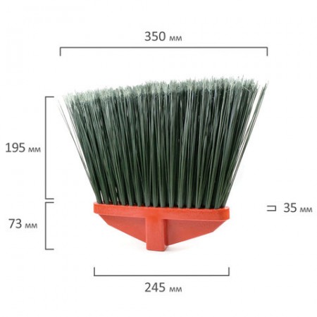 Метла синтетическая плоская &quot;ГАРДЕНА LUX&quot; ширина 35 см, высота 26,8 см, без черенка, еврорезьба, LAIMA EXPERT, 605371