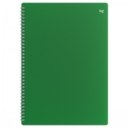 Тетрадь 80л., А4 клетка на гребне BG &quot;Base&quot;, пластиковая обложка, зеленый  378839  Т4гр80_пл 08694
