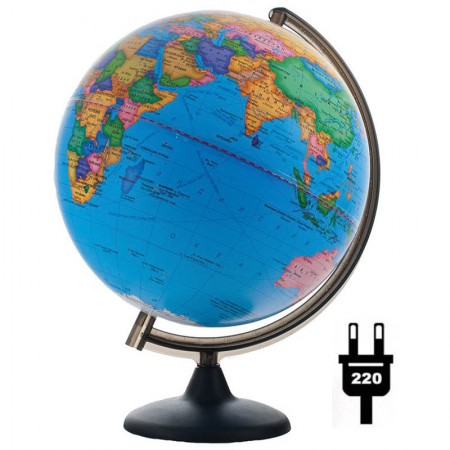 Глобус политический 32см с подсветкой на круглой подставке, 020285/10031, 281827