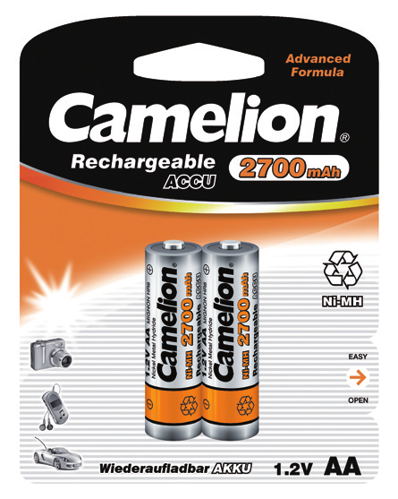 Аккумулятор Camelion R06 2700 mAh NiMh BL2 (цена за 1 шт.)