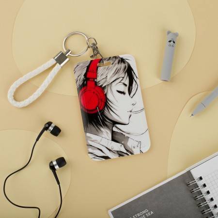 Бейдж вертикальный MESHU &quot;Music&quot;, 110*70мм, петля с карабином, 2D печать, опп пакет с европодвес 359585 MS_54234