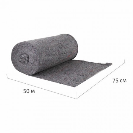 Полотно техническое ХПП, плотное, серое, ЛАЙМА премиум, 0,75х50 м, 240 г/м2, шаг 2,5 мм, уборка/обтирка, 1320-952, 603587