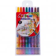 Карандаши восковые Crown &quot;ArtStory&quot;, 08цв., выкручивающийся стержень, ПВХ, европодвес 225399/TP-800