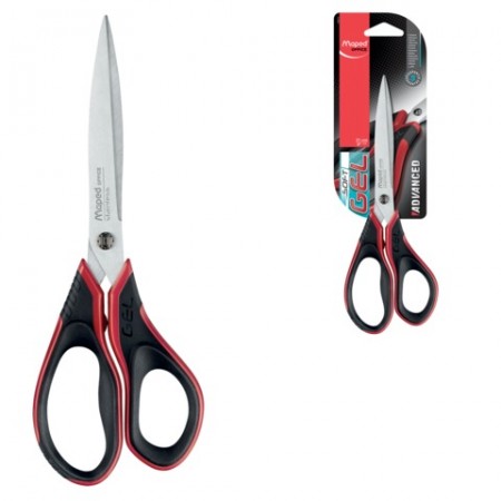 Ножницы MAPED (Франция) &quot;Advanced Gel&quot;, 210 мм, прорезиненные ручки, черно-красные, 499210 235490