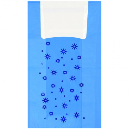 Пакет-майка OfficeClean &quot;Звезды &quot;, ПНД, 30+16*60см, 15мкм, голубой 317609