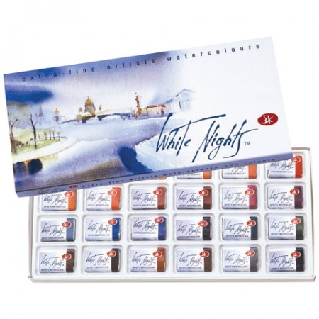 Краски акварельные художественные &quot;Белые ночи&quot;, 24 цвета, кювета 2,5 мл, картонная коробка, 1941061 190968