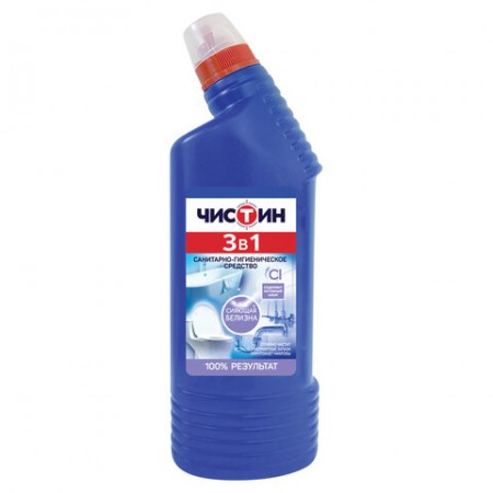 Средство для уборки туалета 750 г, ЧИСТИН &quot;3 в 1&quot;, содержит активный хлор, 24538/2795/601960/228818/062733