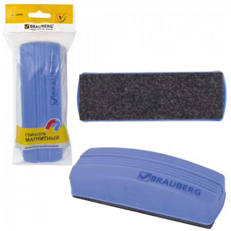 Стиратель магнитный для магнитно-маркерной доски (55х160 мм), упаковка с подвесом, BRAUBERG, 230997