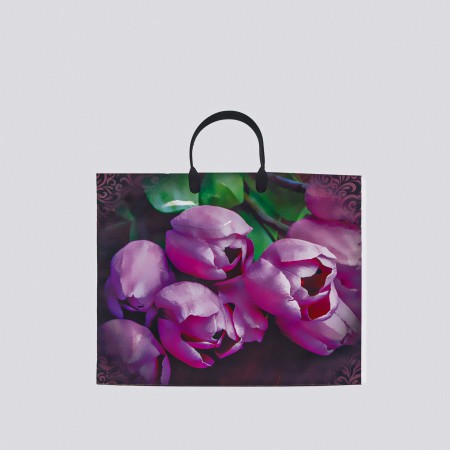 Пакет &quot;Дивные тюльпаны&quot;, глянец полиэтиленовый с пластиковой ручкой, 38 х 35 см, 100 мкм  7437151