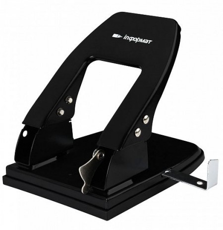 Дырокол 40 листов, INFORMAT OFFICE  металл, черный, с линейкой DM-40K   151996