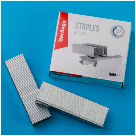 Скобы для степлера №23/23 Berlingo, оцинкованные, 1000шт  182095  DSk_23230