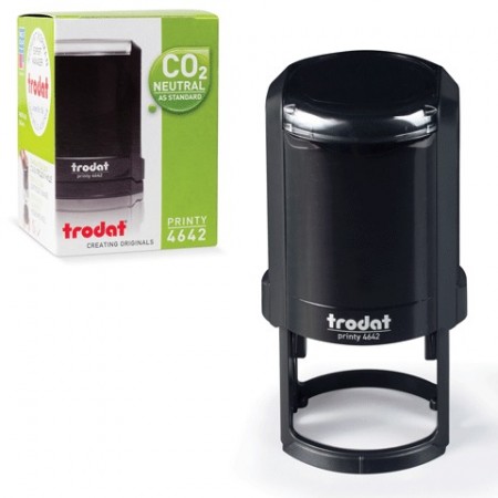 Оснастка для печатей, оттиск D=42 мм, синий, TRODAT 4642 PRINTY 4.0, корпус черный 235431