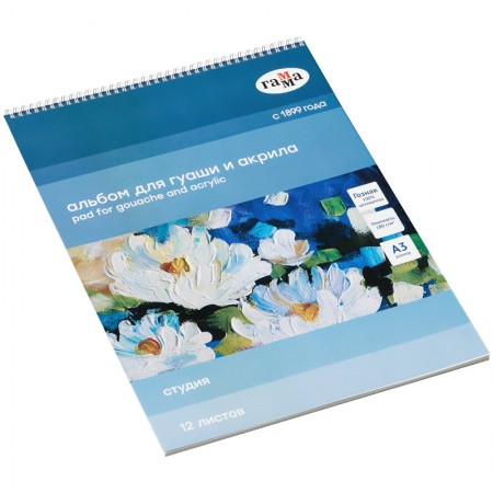 Альбом для гуаши и акрила, 12л., А3, на спирали Гамма &quot;Студия&quot;, 180г/м2  324941  30A01S712W