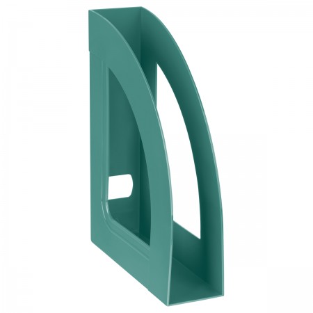 Лоток для бумаг вертикальный СТАММ &quot;Респект&quot;, темно-зеленый, ширина 70мм  370896  ЛТВ-31697