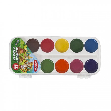 Акварель 12 цветов Creativiki без кисти пластиковая упаковка АКВП 12КР/170562