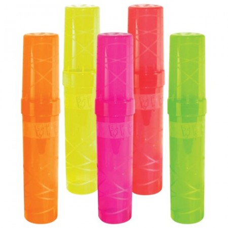 Пенал-тубус СТАММ &quot;Creative&quot;, пластиковый, 190х45 мм, 5 цветов ассорти, ПН35, 103778/202438