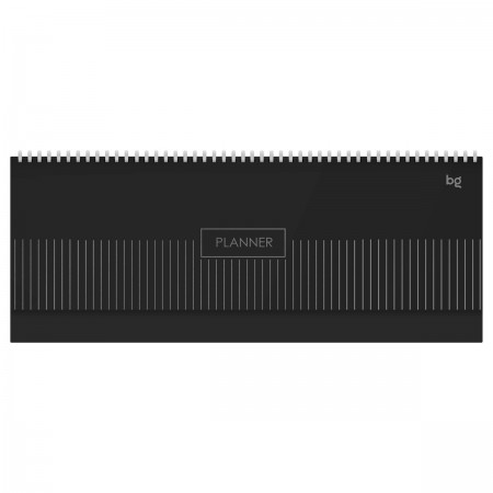Планинг недатированный 56л., 285*100, ПВХ, BG &quot;Minimal&quot;, отд. фольгой, мягкий гребень, черный 377696 Pu_08370