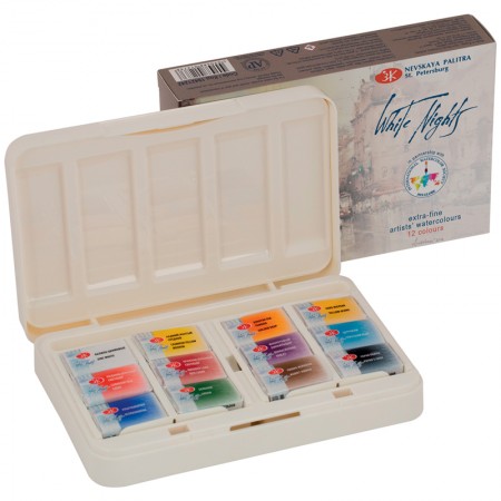 Акварель Белые ночи, художественная, 12цв.*2,5мл, кюветы, пластик/картон IWS 322433/19421242
