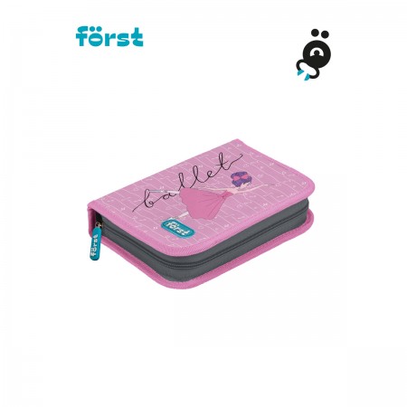 Пенал 1 отделение, 200*140*40 Först &quot;Ballet&quot;, дополнительная откидная секция, полиэстер 349923  FT-PK-110315