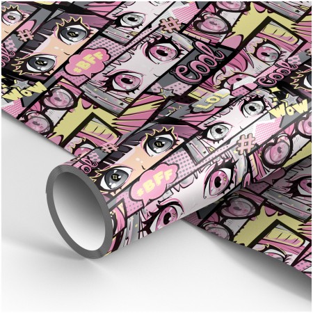Упаковочная бумага глянц. 70*100см, MESHU &quot;Anime girl&quot;, 80г/м2 358089 MS_53461
