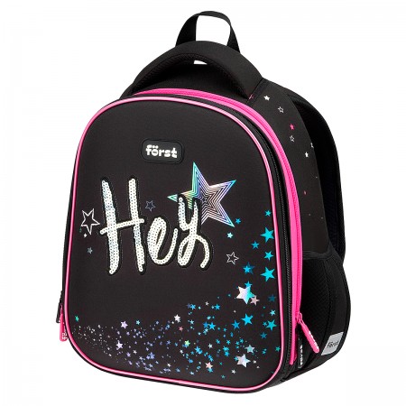 Ранец Först F-Top облегченный &quot;Hey!&quot; 36*28*15см, 2 отделения, 2 кармана, анатомическая спинка 379043 FT-RY-012511