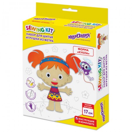 Набор для шитья игрушки из фетра &quot;Куколка&quot;, ЮНЛАНДИЯ, 664733