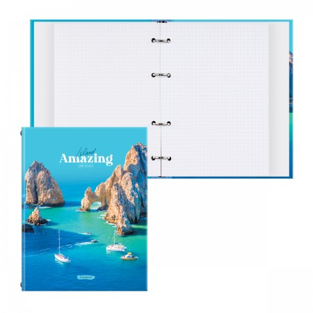 Тетрадь на кольцах А5, 120л., BG &quot;Остров мечты&quot;, глянцевая ламинация 342129 ТТ5к120_лг 11361