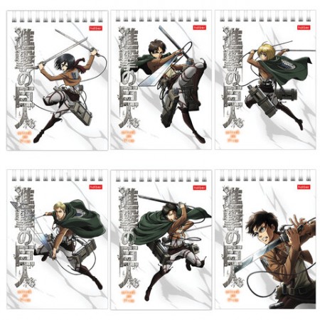 Блокнот МАЛЫЙ ФОРМАТ А6 110х145 мм, 40 л., гребень, лакированный, клетка, HATBER &quot;Атака Титанов&quot;, 40Б6В1гр ОБ ОЗ 116001