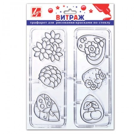 Трафарет для рисования витражными красками ЛУЧ &quot;Кулончики&quot;, 6 шт., 22С 1404-08 210423