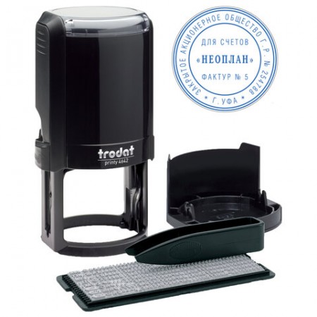 Печать самонаборная 1 круг, оттиск D=42 синий, TRODAT 4642 R1, крышка, КАССА В КОМПЛЕКТЕ, европодвес, 66621 / 235548