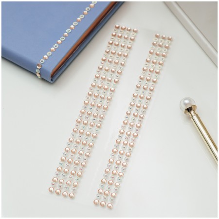 Наклейки акриловые MESHU &quot;Gold line&quot;, 25*7,8см, стразы, 308 наклеек, инд. уп., европодвес 324564 MS_36648