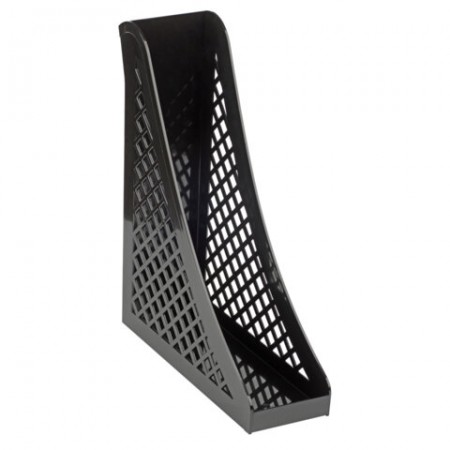 Лоток вертикальный для бумаг BRAUBERG ECO, 240х80х290 мм, сетчатый, черный, 239014