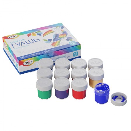 Гуашь Гамма &quot;Классическая&quot;, 12 цветов, 20мл, картон. упак. 266911/22103012