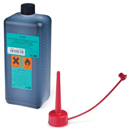 Краска штемпельная NORIS, черная, 1 л, водостойкая (специальная для хлопковых тканей), 320Eч  223629