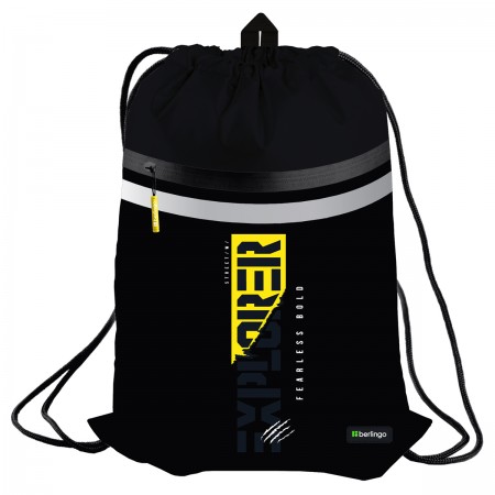 Мешок для обуви 1 отделение Berlingo &quot;Explorer&quot;, 340*460мм, вентиляц  сеточка, светоотражающая лента, карман на молнии 367904/SB-EXM-1023