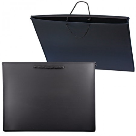 Папка для рисунков и чертежей А3, 460х343 мм, ПЧЕЛКА, с ручками, пластиковая, черная, ПМ-А3-35/223108/00-00017517