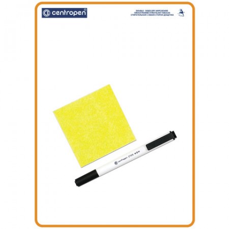 Доска двусторонняя маркерная А4 (240х337 мм), КЛЕТКА, 1 маркер + салфетка, CENTROPEN, 7779, 5 7779 0185/230490