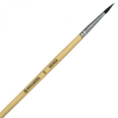 Кисть BRAUBERG беличья, круглая, №3, 200180