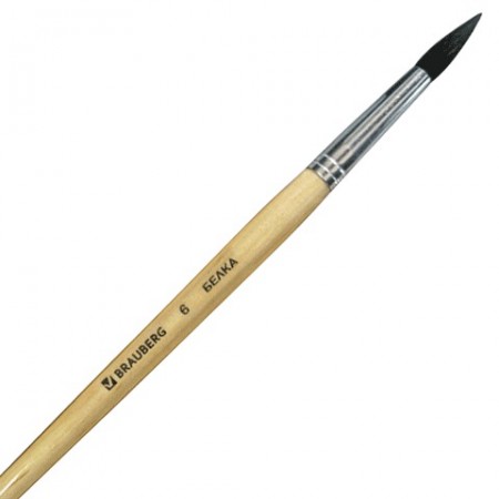 Кисть BRAUBERG беличья, круглая, №6, 200183